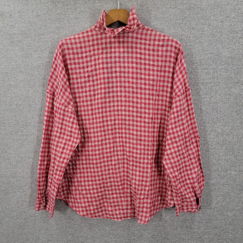 A SHIRT THING GINGHAM BLOUSE, SIZE L - Picture 2 of 6